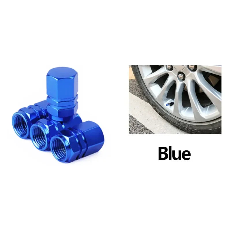 Aluminum Alloy Car Tire Valve Caps | 4-Pack Waterproof Dustproof Stem Covers for Auto Mo detail view