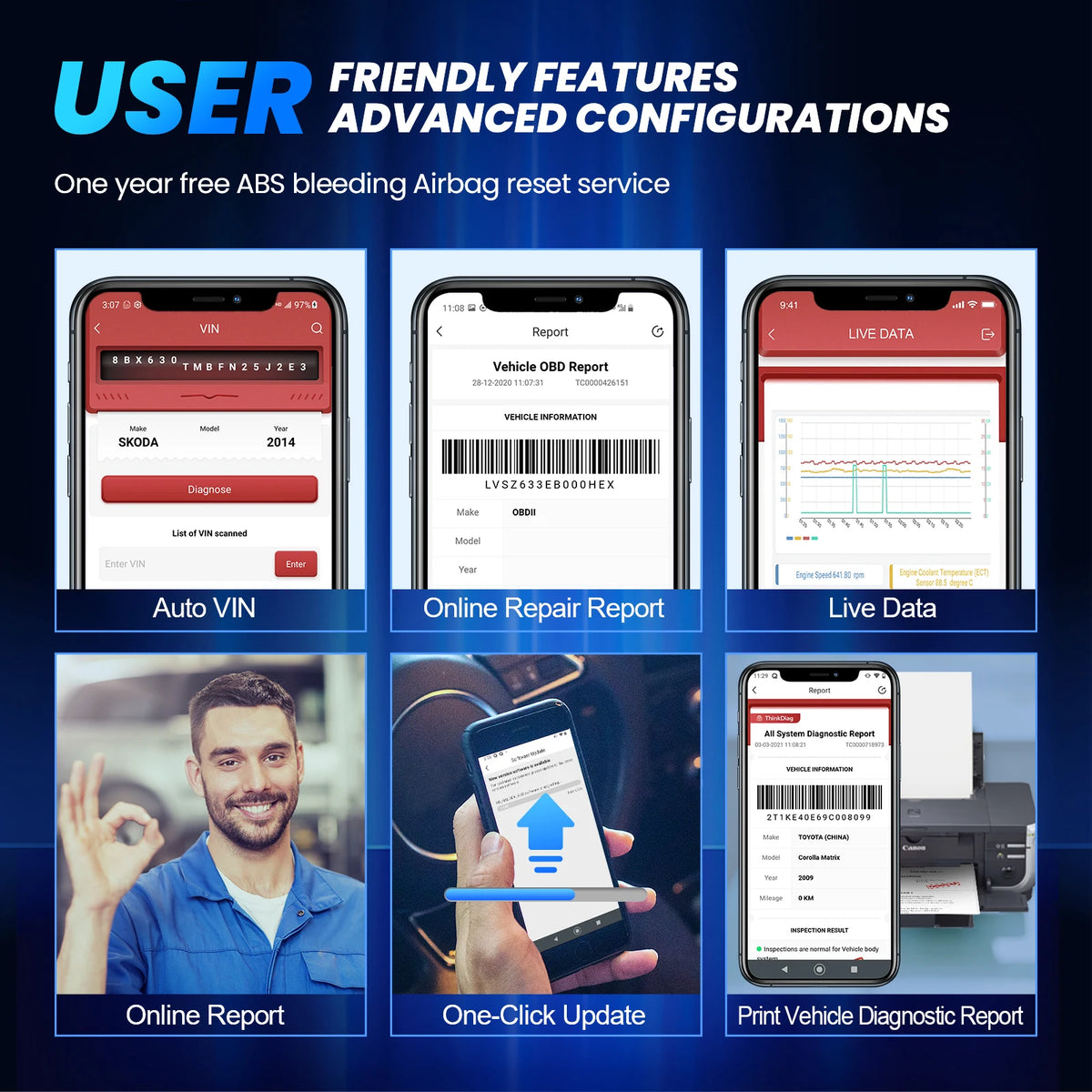 THINKCAR THINKDIAG Mini OBD OBD2 Scanner All-System Diagnosis Auto VIN Scan Tool Lifetime Free Update for All Cars After 1996