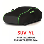 Universal Car Cover with Reflective Strip | Black Outdoor Dust and Snow Protection additional angle