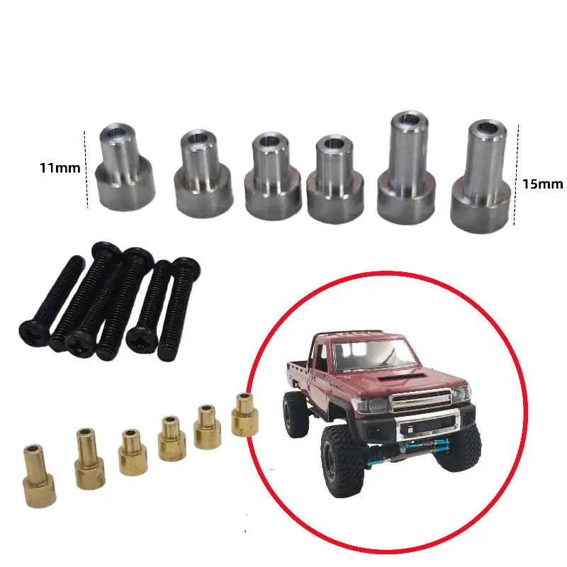 (YY)1Set MN82 LC79 MN82S Pro Brass Car Shell Raise the Column Heighten Bracket For 1/12 Modified Big Wheel Special Upgrade Parts