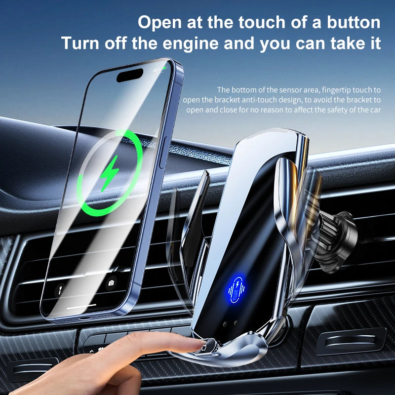 Wireless Car Charger Mount with Auto Quick Release | Vent Installation Phone Holder lifestyle view