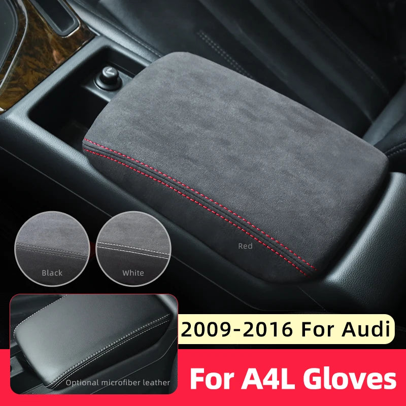 For Audi A4 B8 A5 2006-2012 2013 2014 2015 2016 Central Control Leather Armrest Box Protective Cover
