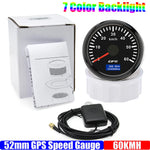 GPS Speedometer Gauge 52mm | 7 Color Backlight GPS Meter for Car Marine Boat 12V 24V close-up view