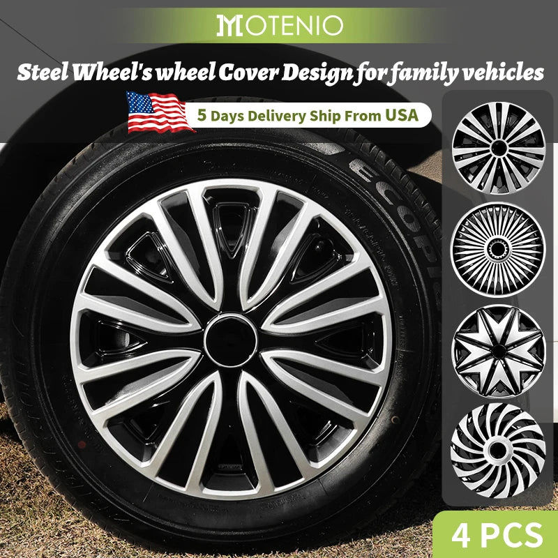 14 15 16 17inch Hub Cover for Iron Rim Wheel Cover Set of 4 Steel Sports Caps Rim 14 Plastic Hubcap for R15 Tire Car Accessories