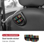Leather Car Rear Seat Back Handle Decal Cover Protective Sticker For Mini Cooper R56 R55 F56 F57 Interior Decorative Accessories