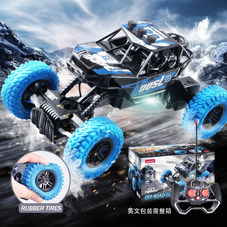 Remote Control Toy Car with Flashing Lights and Rubber Wheels
