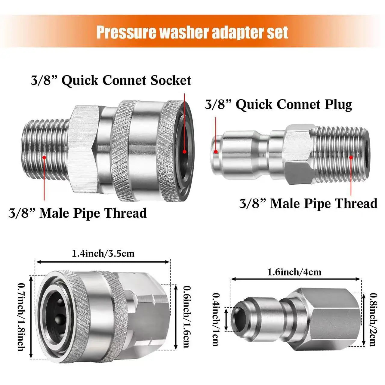 High Pressure Car Wash Water Gun | 3/8 Stainless Steel Quick Connector alternate view