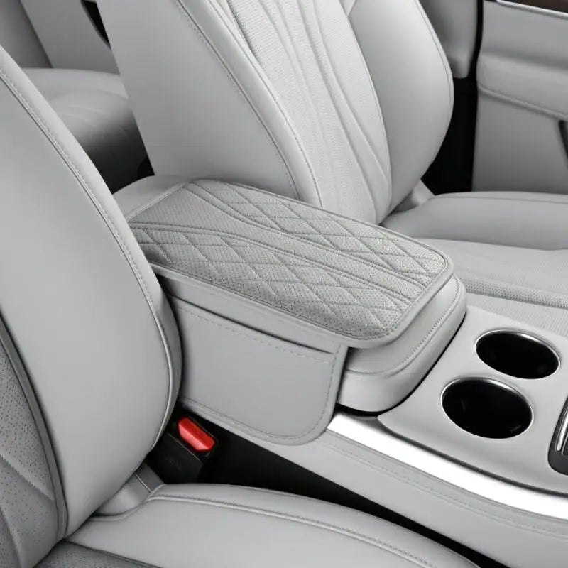 New Car Armrest Pad With Storage Bag PU Leather Car Elbow Pad Car Center Console Armrest Box Cushion Auto Armrests Storage Pad