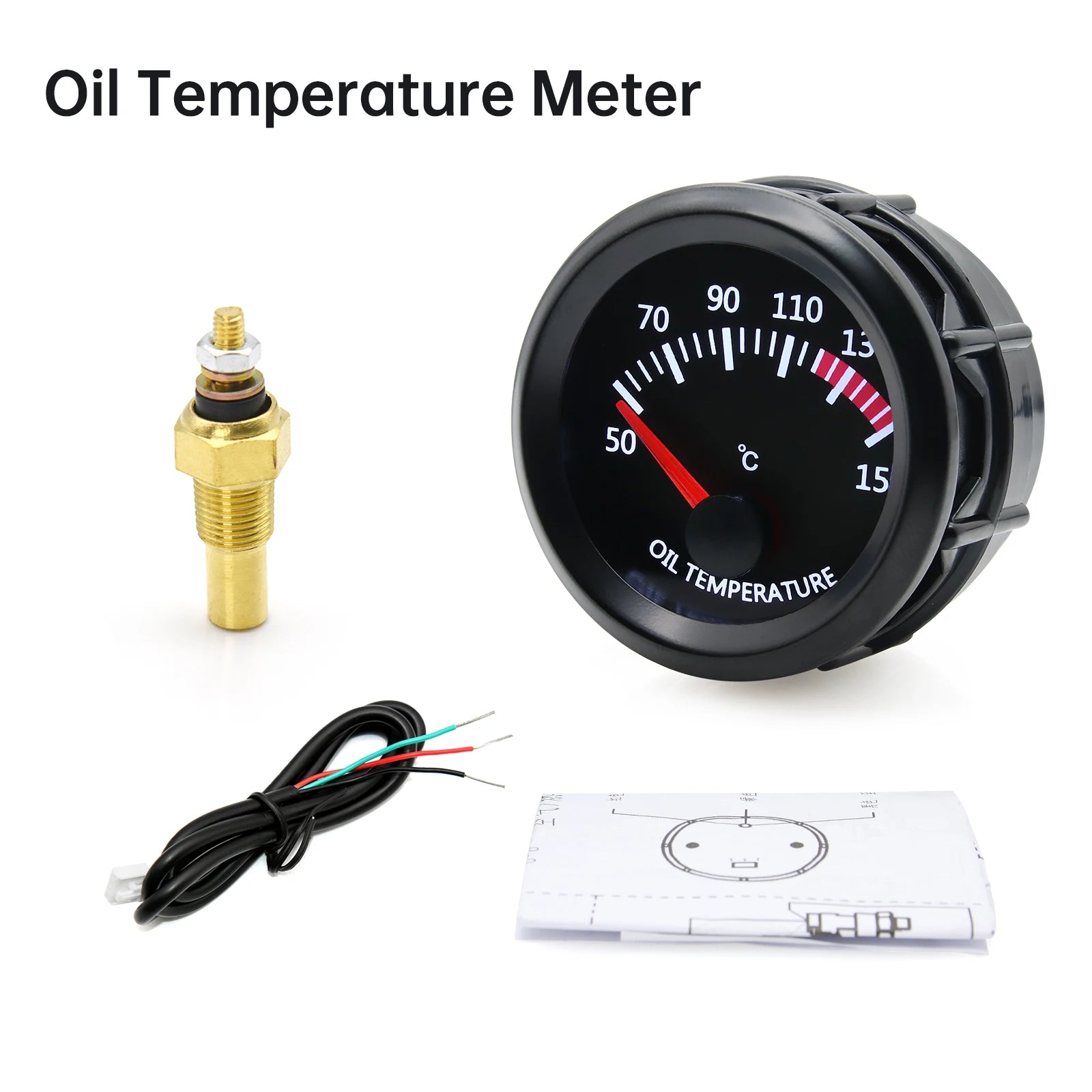52mm Car Gauge Set | Water Temp Oil Temp Voltmeter Oil Pressure Boost Gauge detail view