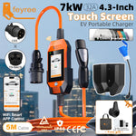 feyree 4.3 Inch Touch Screen Portable EV Charger | 7kW 32A Smart WiFi for Tesla