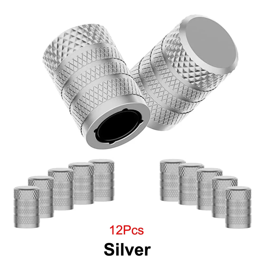 Aluminum Tire Valve Caps 4/8/12 Pack | Corrosion Resistant Universal Stem Covers for alternate view