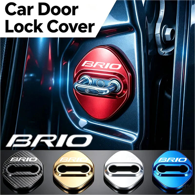 4PCS Stainless Steel Car Door Lock Cover Anti Rust Protective Buckle Sticker Decals For Honda BRIO A