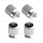 Skoda Monte Carlo Logo Tire Valve Caps | 4Pcs Aluminum Wheel Stem Air Dust Covers lifestyle view