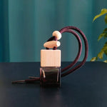 Square Glass Car Perfume Bottle Pendant | Empty Essential Oil Diffuser detail view