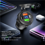 New Car USB Charger PD3.0 & QC3.0 Fast Charging Socket with Voltmeter On/Off Switch 12 close-up view