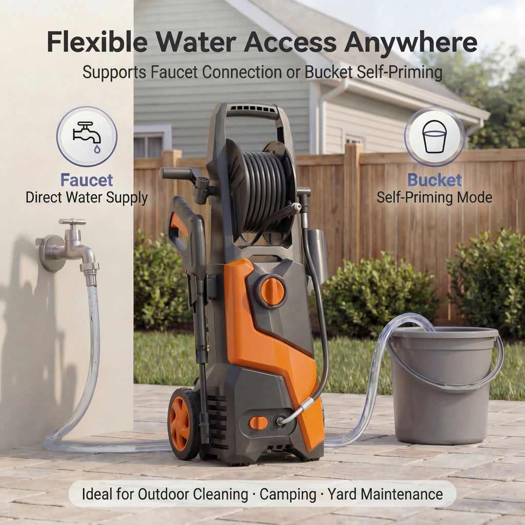 Electric Pressure Washer Car Washer 4200PSI 2.8GPM Power Washer with 20FT Hose, 4 Nozzles & Foam Cannon For Car, Home, Driveway, Yard, Outdoor, Gutter, Pool, Brick Cleaning