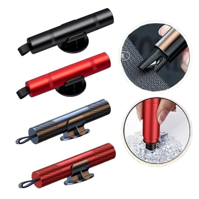 2-in-1 Car Safety Hammer Emergency Window Breaker Seat Belt Cutter Escape Rescue Tool Compact Glass