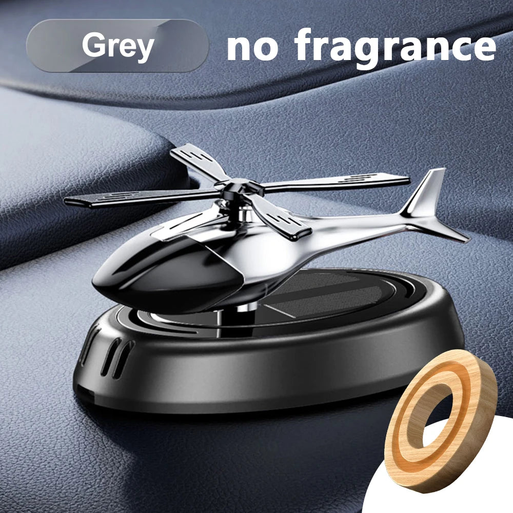 Solar Car Air Freshener Helicopter Decoration | Solar Powered Car Perfume additional angle