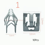 10 Pcs Universal Auto Front Console Dash Dashboard Retainer Rivet Fastener U Type Clip close-up view