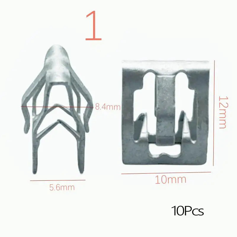10 Pcs Universal Auto Front Console Dash Dashboard Retainer Rivet Fastener U Type Clip close-up view