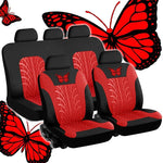 Car Seat Cover Full Set, Universal Butterfly Pattern Embroidery Auto Seat Set detail view