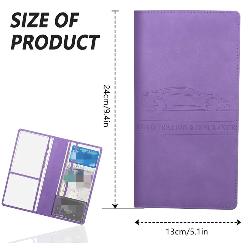 Car Registration & Insurance Card Holder with Magnetic Shut, Vehicle Glove Box Car Organ detail view
