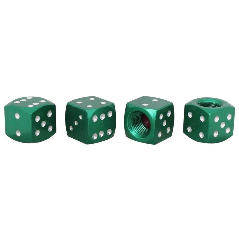 Aluminum Alloy Dice Valve Caps for Cars and Motorcycles | Set of 4 alternate view