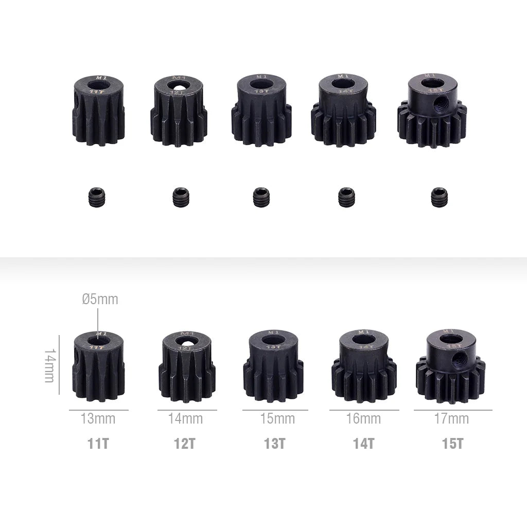 M1 5mm Steel Pinion Motor Gear For 1/10 1/8 1/7 RC Model Car close-up view