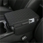 1pc Leather Car Center Console Armrest Cover Pad With 2 Storage Pockets, Universal Automotive Armrest Box Cushion