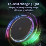 VIKEFON Magnetic Car Wireless Charger | LED/RGB Fast Charging Mount for iPhone 12-15 P close-up view