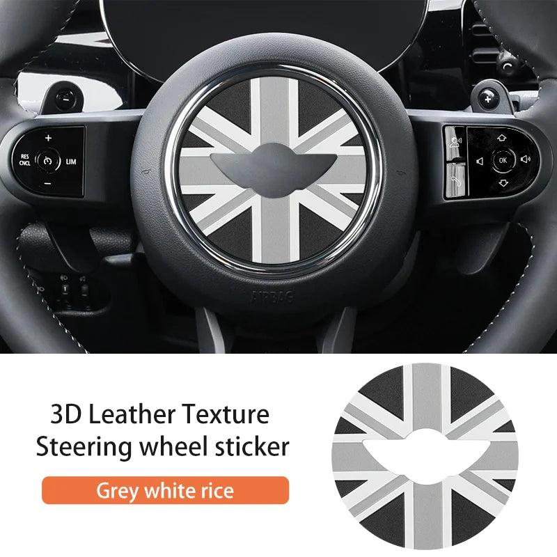 Car Steering Wheel Sticker For MINI Cooper F56 F55 F54 F60 R56 R60 U25 J01 F65 F66 PU Leather Stickers Interior Car Accessories