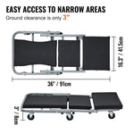 SucceBuy Z-Creeper Seat 2 in 1 Rolling Folding Car Creeper/Stool Low Profile  with 6 pcs Wheels for Garage Shop Auto Repair