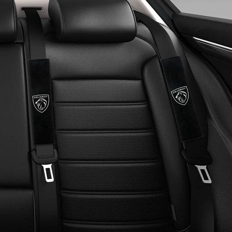2pcs Auto Cotton Seat Belt Cover Case for Peugeot 206 307 308 3008 207 208 407 508 additional angle