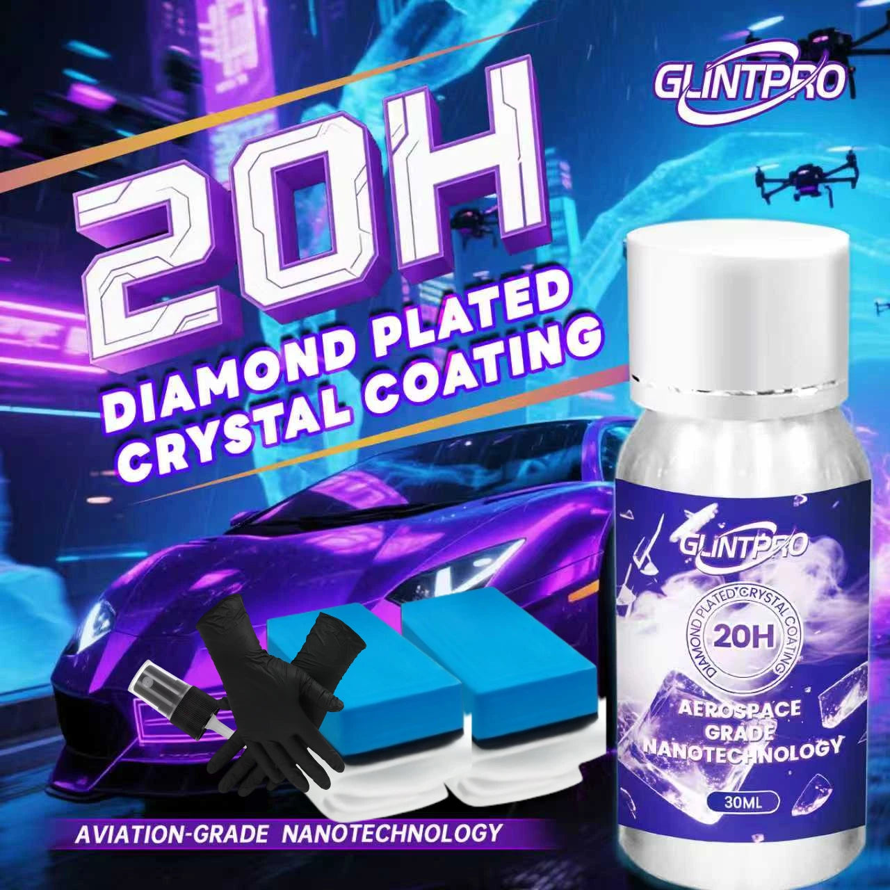 NSYCA 20H Ceramic Coating Car Polish | Long Lasting Anti-Scratch Hydrophobic Car Wax
