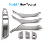 7pcs Set LHD Interior Armrest Door Pull Handle Panel Inside Trim Cover For BMW 5 Se additional angle