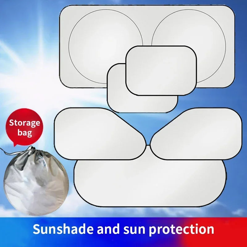 Car Windshield Sun Shade Cover Universal Folding PVC Up To 59 In