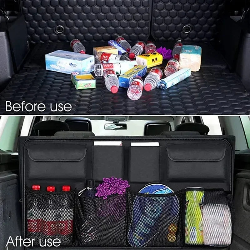 Car Rear Racks Storage Bag Net Adjustable Trunk Storage Bag Net High Capacity Hanging alternate view