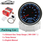 52mm Analog Gauge Set | White LED Car Gauges with Holder alternate view