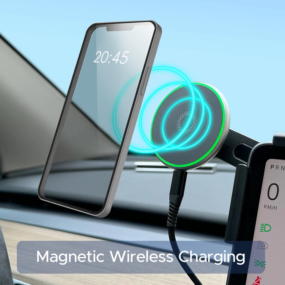 Car Phone Mount Holder 15W Magnetic Wireless Charger | Compatible with MagSafe for Te lifestyle view