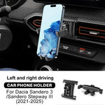 For Dacia Sandero 3/Sandero Stepway III/Dacia Jogger 2021 2022 2023 2024 2025 Gravity Magnetic Phone Holder Bracket GPS Stand
