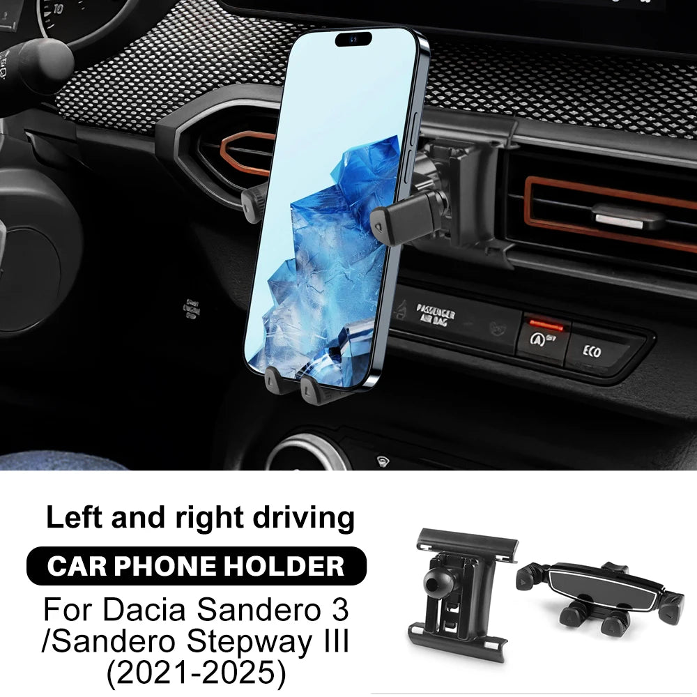 For Dacia Sandero 3/Sandero Stepway III/Dacia Jogger 2021 2022 2023 2024 2025 Gravity Magnetic Phone Holder Bracket GPS Stand