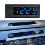 3 in 1 Car Temperature Clock Voltmeter | Luminous Digital Gauge for 12V Vehicles close-up view
