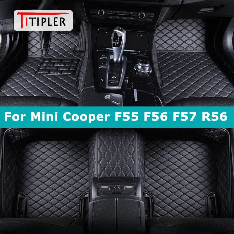 TITIPLER Custom Car Floor Mats For Mini Cooper F55 F56 F57 R56 Auto Carpets Foot Coche Accessorie