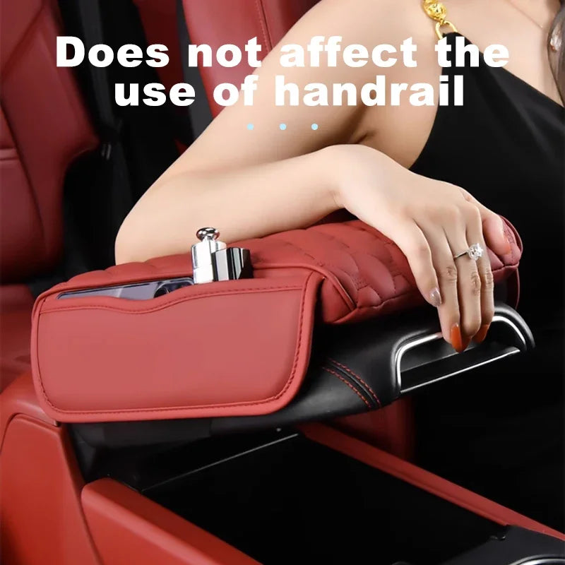 Car Armrest Pad Organizer Bag Thicken Memory Foam Anti Scratch Pads Center Console Car Elbow Rest Storage Pocket Goods