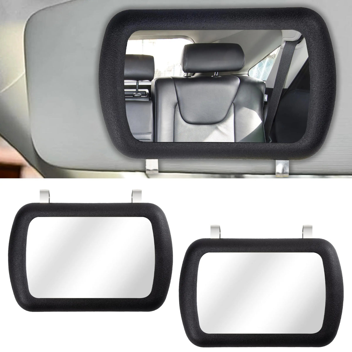 Clip-On Car Sun Visor Vanity Mirror, Practical Makeup Mirror for Passenger Side Shade Visor