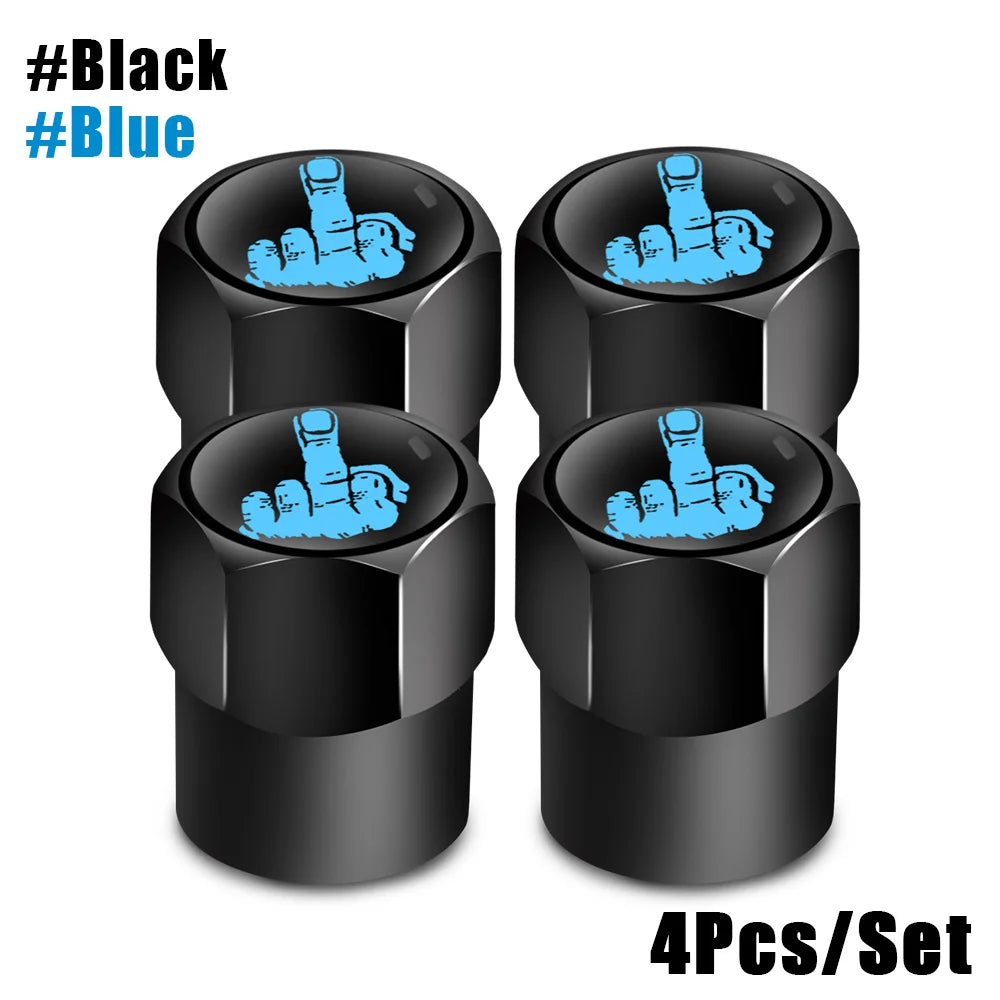Red Skull Valve Stem Caps | 4-Pack Aluminum Alloy Tire Valve Covers for Cars, Trucks, Mo detail view