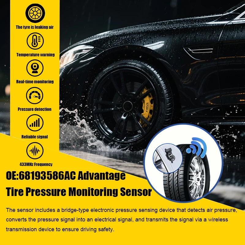 TPMS Tire Pressure Monitoring Sensor 68193586AC | Compatible with Jeep Compass Chrysl alternate view
