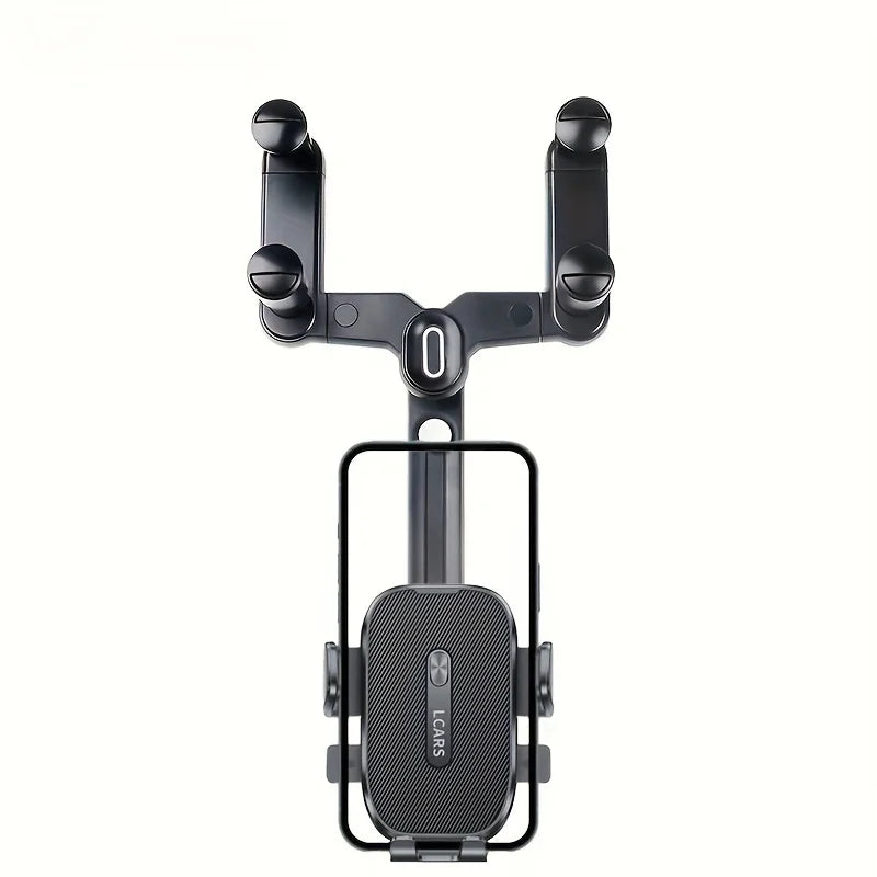 Lcars Mobile Phone Car Mount, In-Car Rearview Mirror Clip-On Navigation Recorder Suspension Bracket, Extendable and 360-Degree Adjustable for Phone Navigation and Entertainment Use