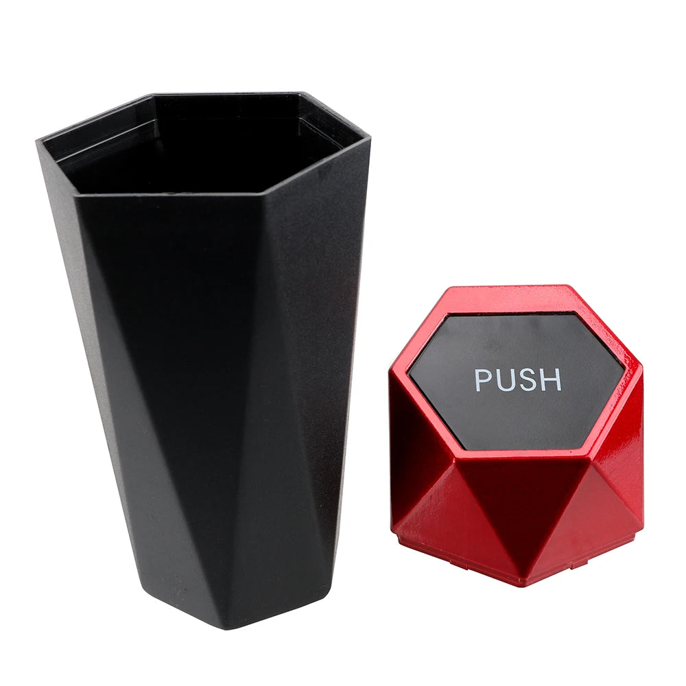 Portable Mini Car Trash Can with Lid close-up view