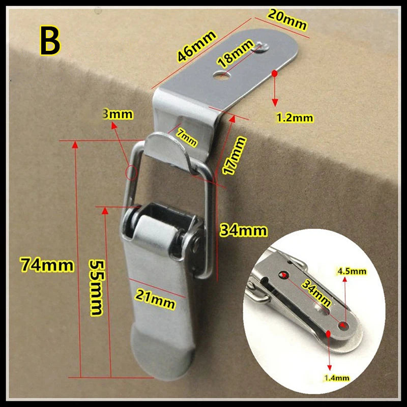 90 Degree Duck Mouth Toggle Latch Spring Loaded Hasp Lock Wooden Case Box Fastening C lifestyle view